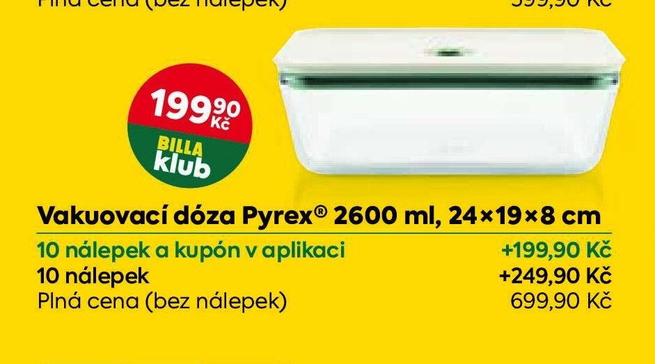 Vakuovací dóza Pyrex 2600 ml, 24x19x8 cm
