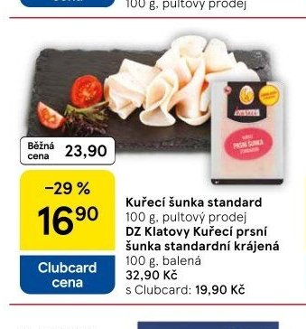 Kuřecí šunka standard / DZ Klatovy Kuřecí prsní šunka standard