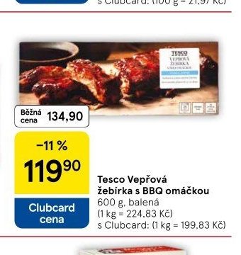 Tesco Vepřová žebírka s BBQ omáčkou