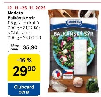 Balkánský sýr Madeta