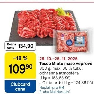 Maso mleté vepřové Tesco