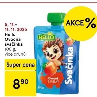 Ovocná kapsička Svačinka Hello