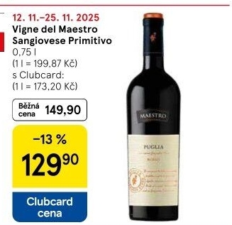 Víno Sangiovese Primitivo Vigne del Maestro