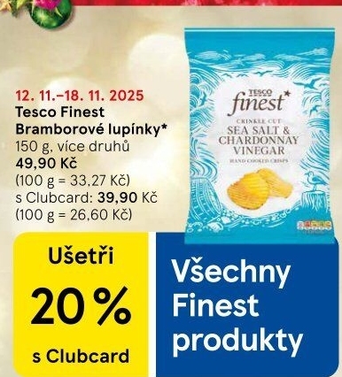 Bramborové lupínky Tesco Finest