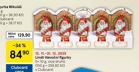 Čokoládové figurky vánoční Lindt