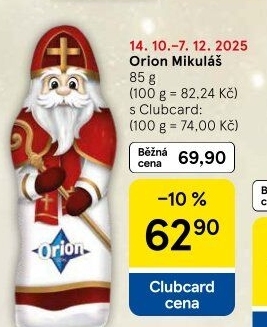 Čokoládový Mikuláš Orion