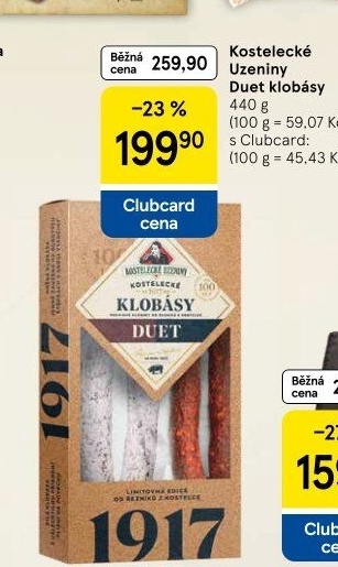 Klobásy duet Kostelecké uzeniny