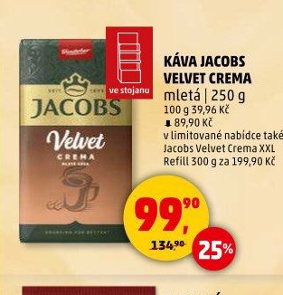 KÁVA JACOBS VELVET CREMA mletá