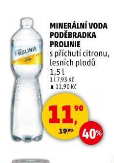 Minerální voda Poděbradka Prolinie