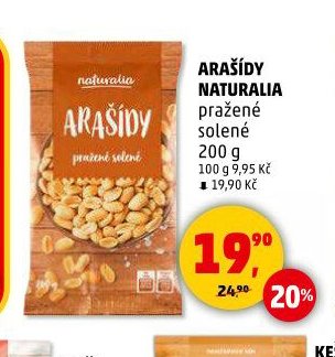 ARAŠÍDY NATURALIA pražené solené