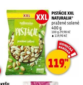 PISTÁCIE XXL NATURALIA pražené solené