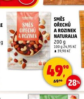 SMĚS OŘECHŮ A ROZINEK NATURALIA
