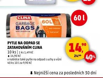 Pytle na odpad se zatahováním Clina