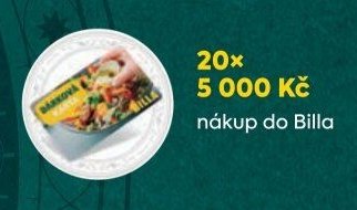 20x 5 000 Kč nákup do Billa