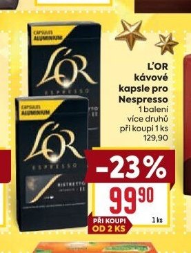 L'OR kávové kapsle pro Nespresso