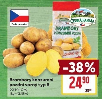 Brambory konzumní pozdní Česká farma