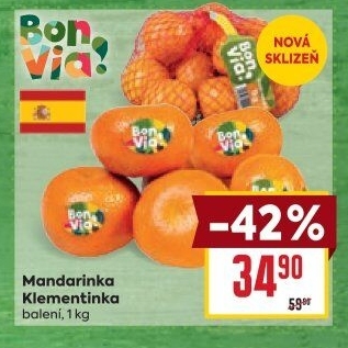 Mandarinky Klementinky Billa Bonvia