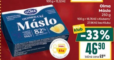 Máslo Olomoucké Olma