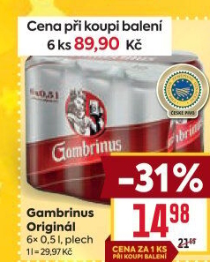 Pivo světlé výčepní Originál 10° Gambrinus