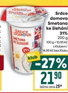 Smetana ke šlehání 31% Srdce domova