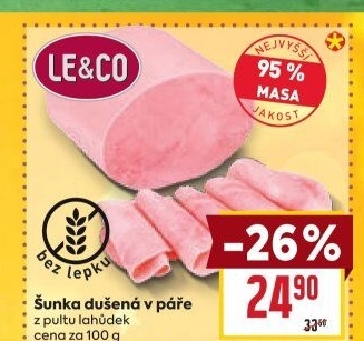 Šunka dušená nejvyšší jakosti LE&