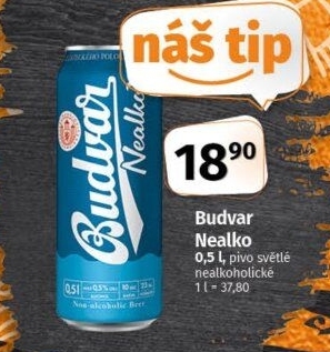 Nealkoholické pivo Budweiser Budvar