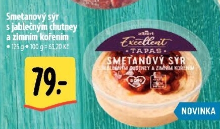 Tapas Smetanový sýr s jablečným chutney a zimním kořením Albert Excellent