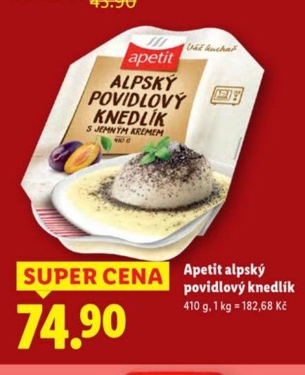 Apetit alpský povidlový knedlík