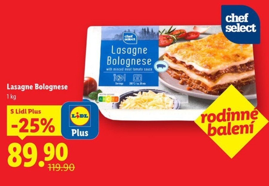 Lasagne boloňské Chef Select