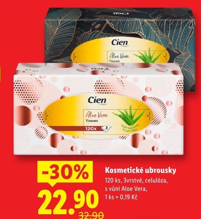 Papírové kapesníčky 3vrstvé Cien - box