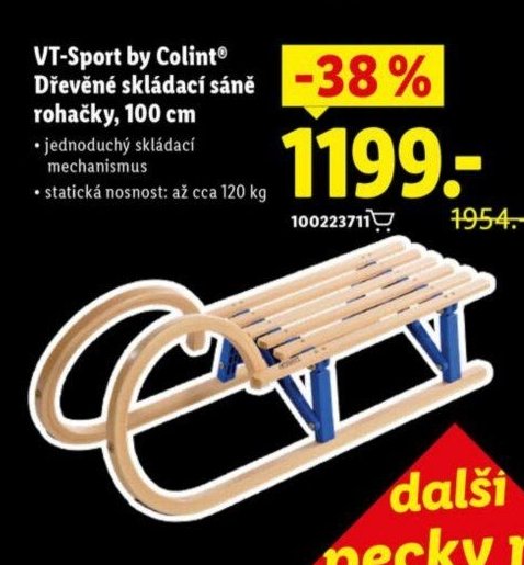 VT-Sport by Colint Dřevěné skládací sáně rohačky, 100 cm - Lidl akcniletaky.com
