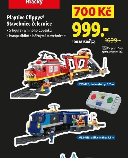 Playtive Clippys Stavebnice Železnice