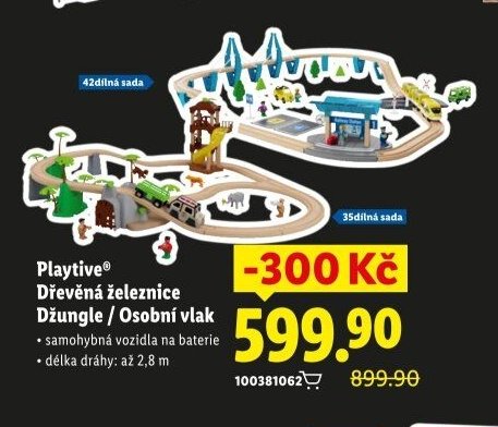 Playtive Dřevěná železnice Džungle / Osobní vlak