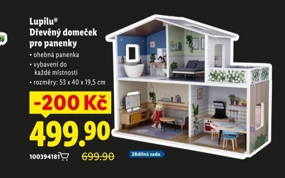 Lupilu Dřevěný domeček pro panenky