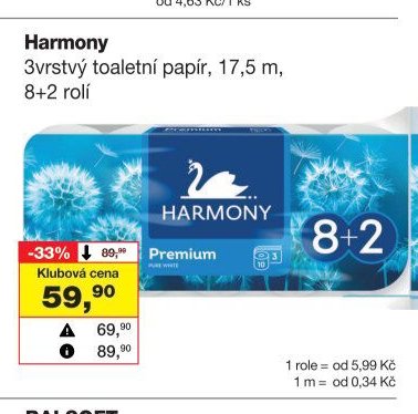Harmony 3vrstvý toaletní papír