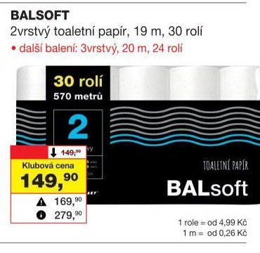 BALSOFT 2vrstvý toaletní papír