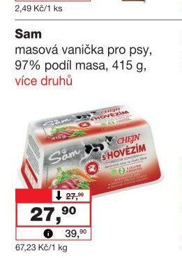 Sam masová vanička pro psy