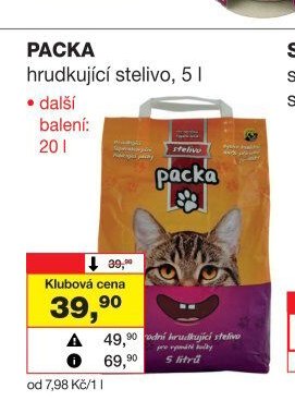 PACKA hrudkující stelivo