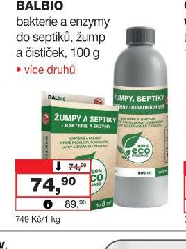BALBIO bakterie a enzymy do septiků, žump a čističek, 100 g