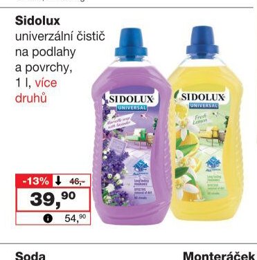 Sidolux univerzální čistič na podlahy a povrchy, 1 l