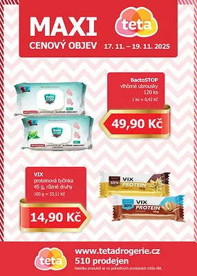 akční leták Teta drogerie 17.11.2025-19.11.2025