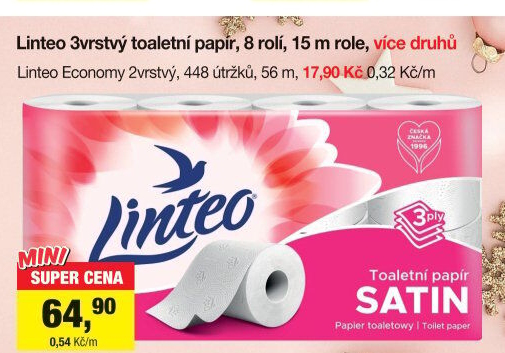 Toaletní papír 2vrstvý Economy Linteo