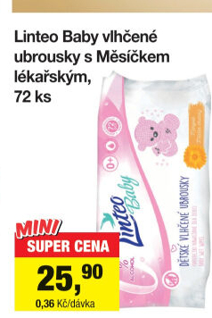 Vlhčené ubrousky dětské Linteo Baby