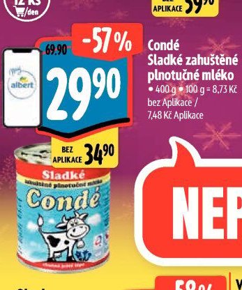 Condé Sladké zahuštěné plnotučné mléko
