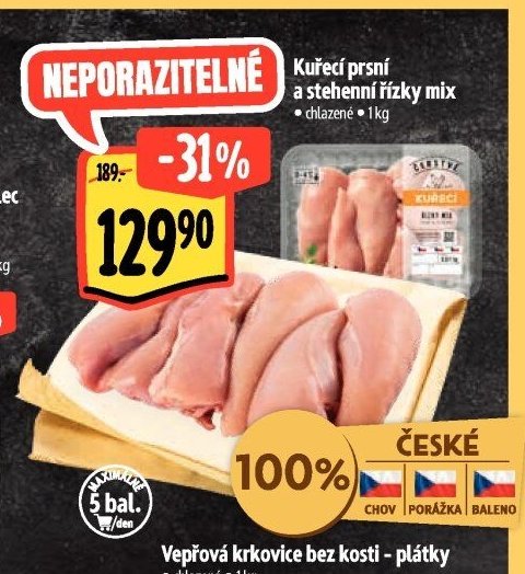 Kuřecí prsní a stehenní řízky mix