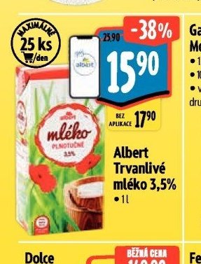 Albert Trvanlivé mléko 3,5%