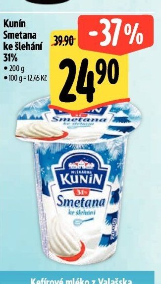 Kunín Smetana ke šlehání 31%