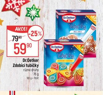 Dr.Oetker Zdobící tubičky různé druhy 76 g