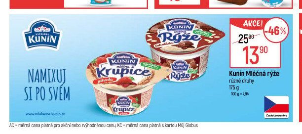Kunin Mléčná rýže a Krupička
