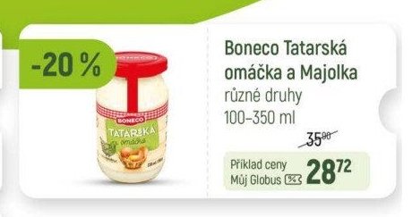 Boneco Tatarská omáčka a Majolka různé druhy